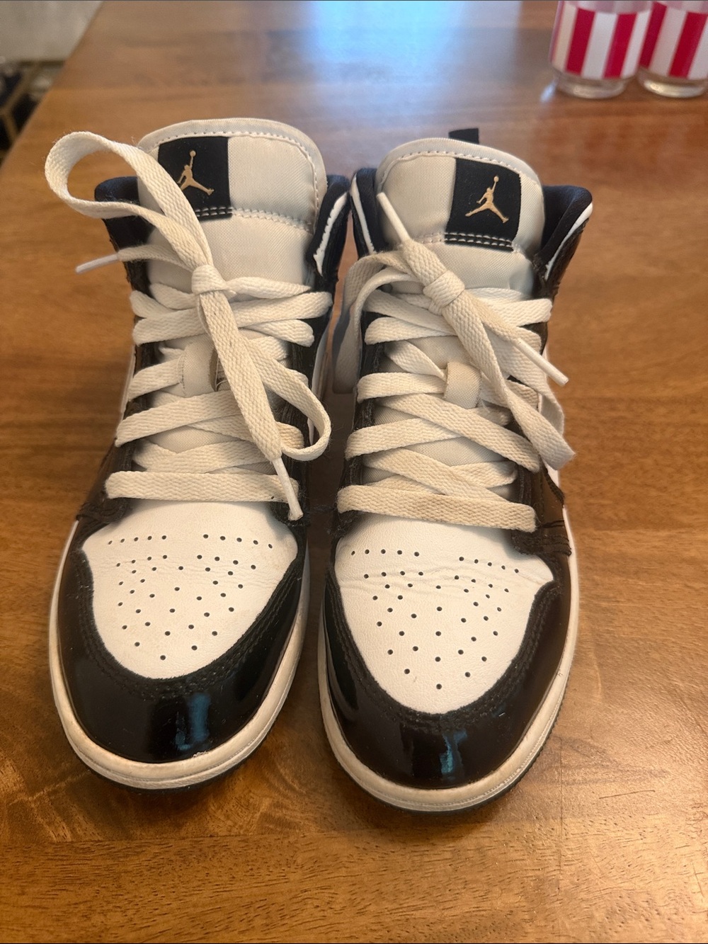 Jordan Kids' High-Top Sneakers in White and Black